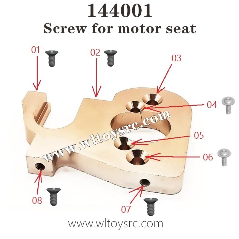 WLTOYS 144001 Parts, Screw pack for Motor Seat 6pcs