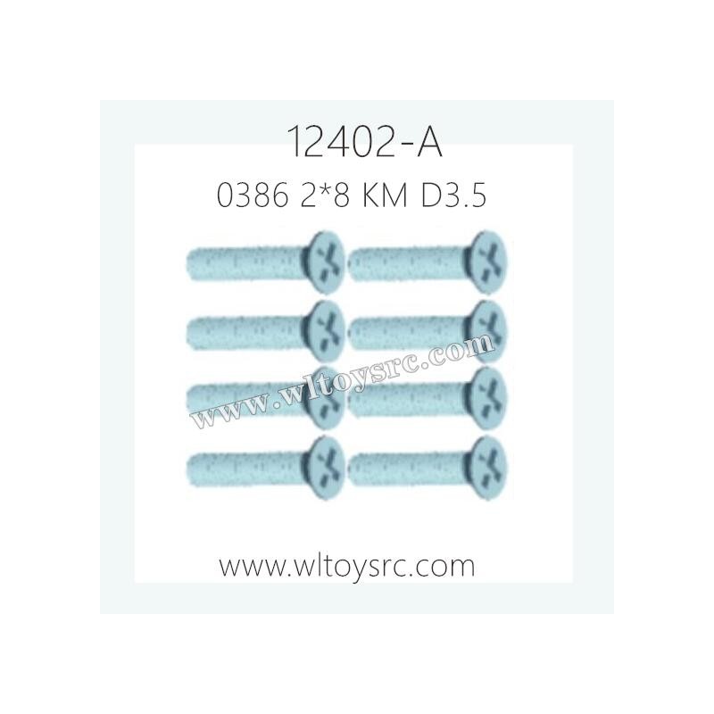 WLTOYS 12402-A RC Car Parts, 0386 Phillips flat head screws