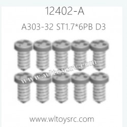 WLTOYS 12402-A Parts, A303-32 Round Head Cross Tapping Screws