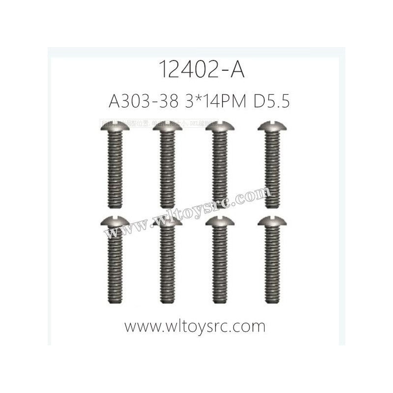 WLTOYS 12402-A Parts, A303-38 Phillips head screw