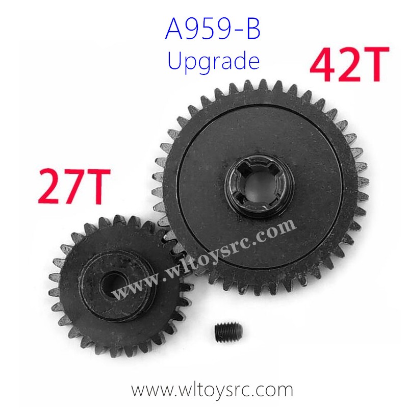 WLTOYS A959B 1/18 RC Car Upgrade Parts-Metal Big Gear and Motor Gear