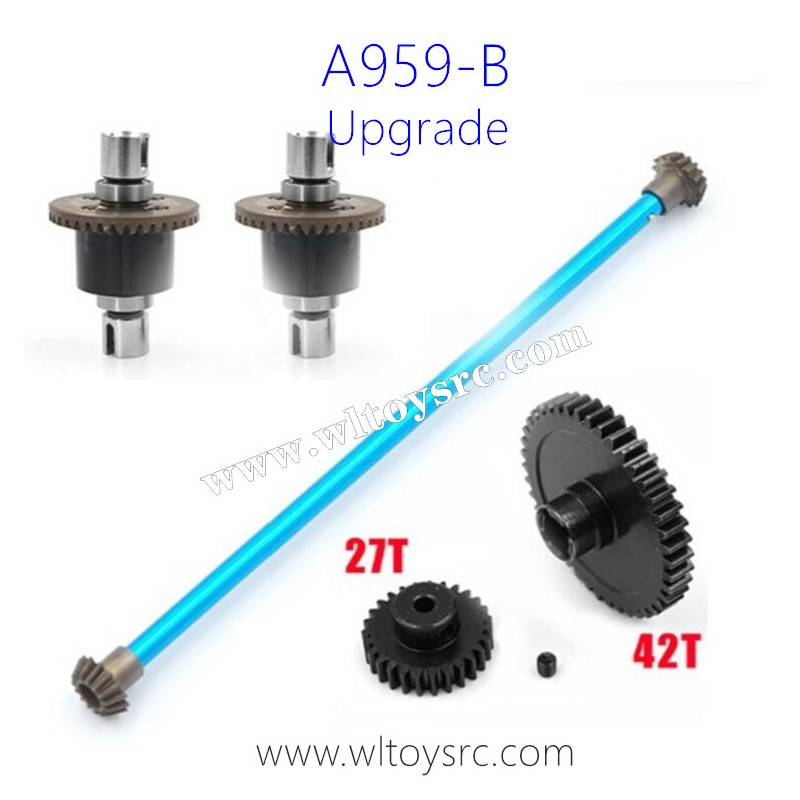 WLTOYS A959B Upgrade Parts, Differential Gear Assembly Big Gear and Transmission Shaft