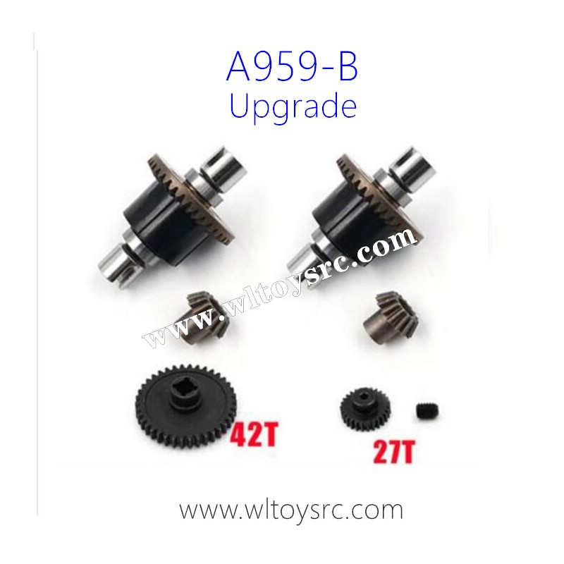 WLTOYS A959B RC Car Upgrade Metal Parts, Differential Gear Assembly and Reduction Gear
