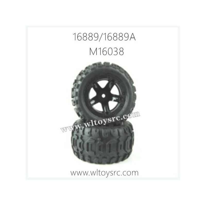 HBX16889 Parts, Tire with Wheel Complete M16038