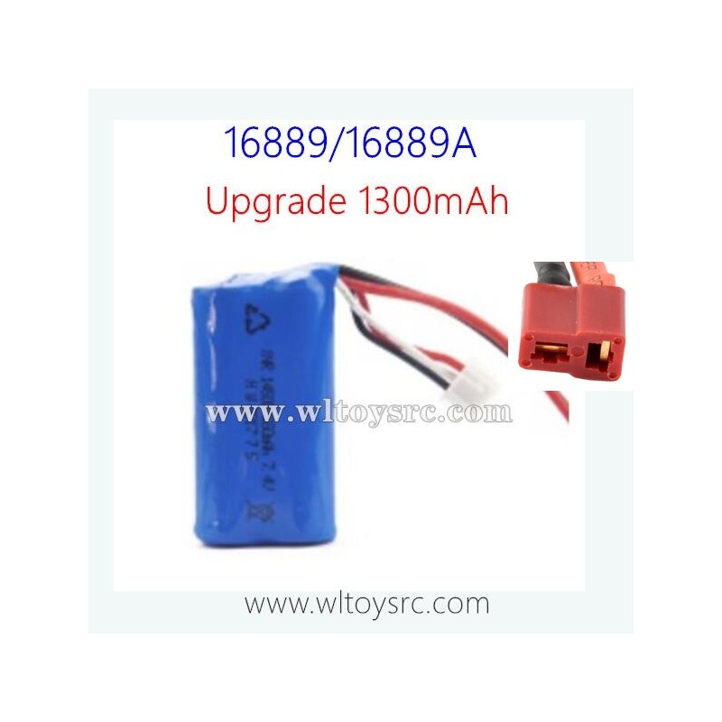 HBX16889 1/16 Upgrade Parts, 7.4V 1300mAh Li-Ion Battery T-Plug