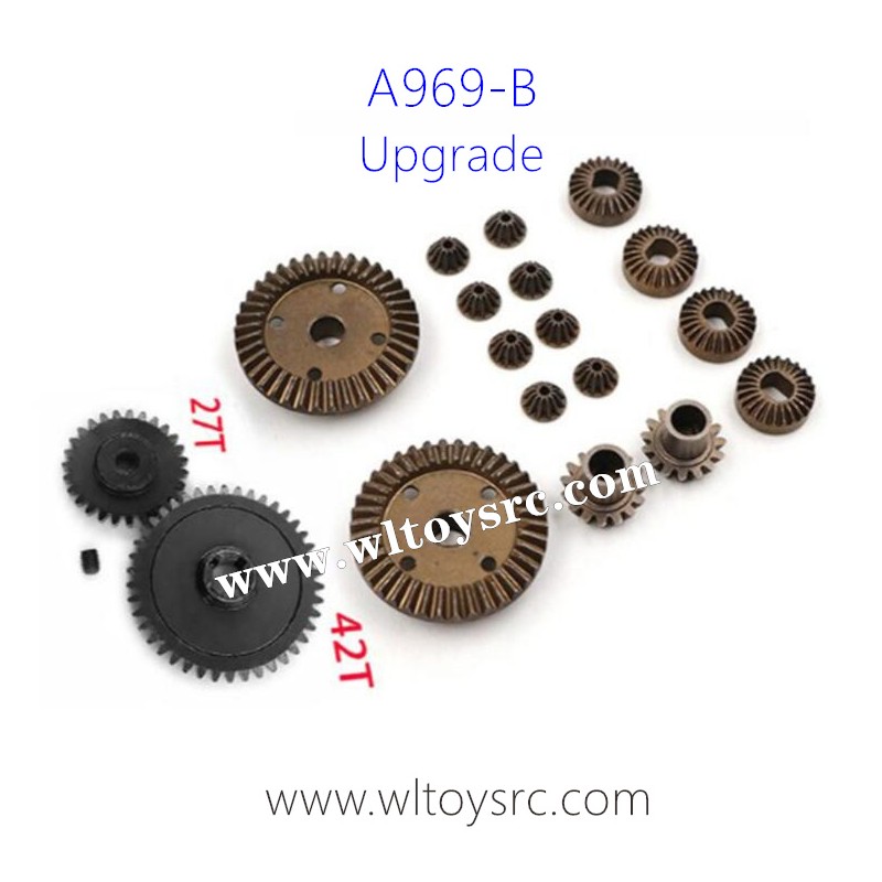 WLTOYS A969B Upgrades, Big Differential Gear and Metal Spur Gear