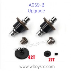 WLTOYS A969B 1/18 RC Car Upgrade Parts, Metal Spur Gear and Differential Gear kits