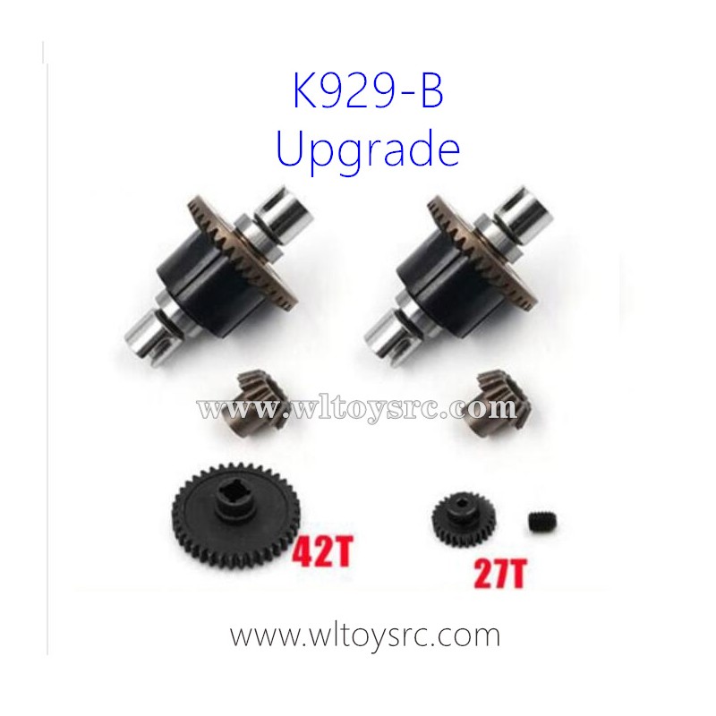 WLTOYS K929B 1/18 Racing Car Upgrade Parts, Differential Gear Assembly and Spur Gear