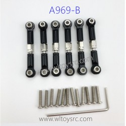 WLTOYS A969B 1/18 RC Car Upgrade Parts, Metal Connect Rods Black