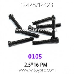 WLTOYS 12423 12428 1/12 Car Parts, 0105 2.5X16 PM Screws
