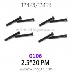 WLTOYS 12423 12428 1/12 Car Parts, 0106 2.5X20 Screws