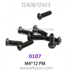 WLTOYS 12423 12428 1/12 Car Parts, 0107 M4X12 PM Screws