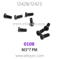 WLTOYS 12423 12428 1/12 Car Parts, 0108 M3X7 PM Screws