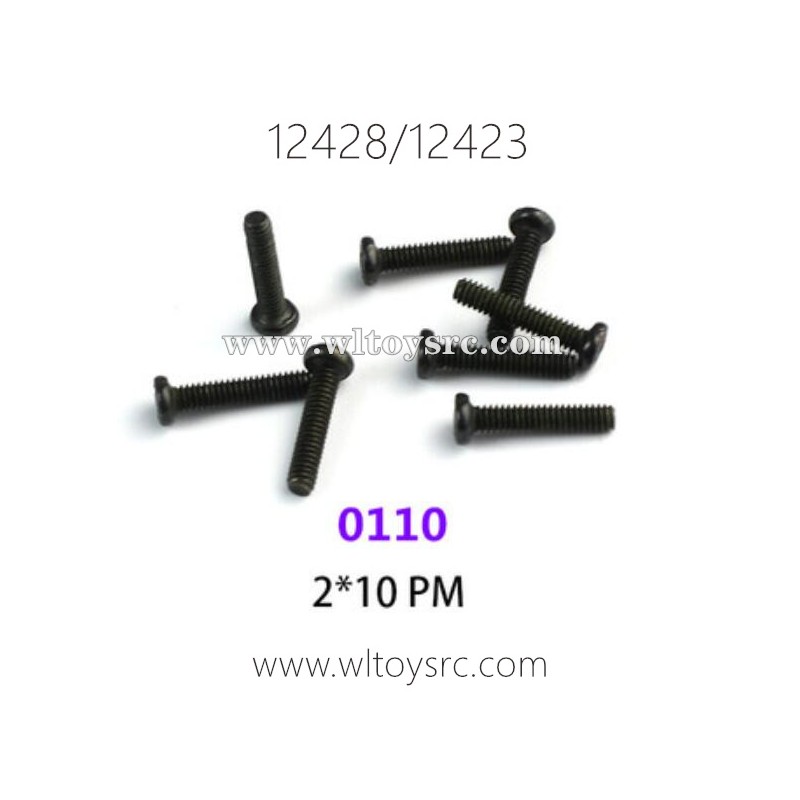 WLTOYS 12423 12428 1/12 Car Parts, 0110 2X10 PM Screws