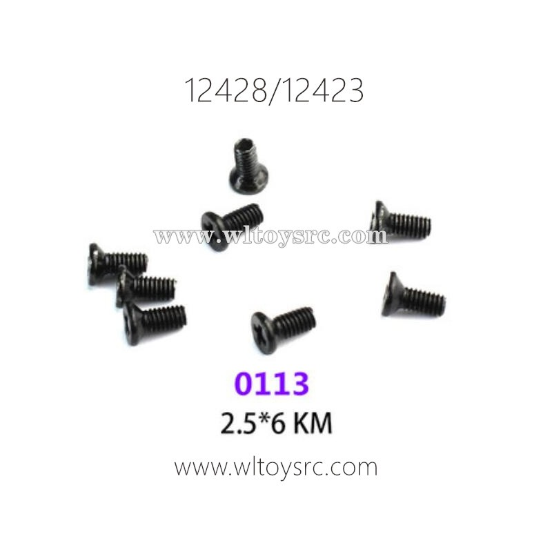 WLTOYS 12423 12428 1/12 Car Parts, 0113 2.5X6 KM Screws