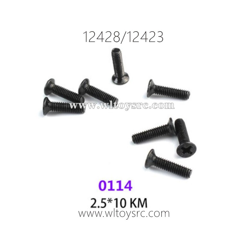WLTOYS 12423 12428 1/12 Car Parts, 0114 2.5X10 KM Screws