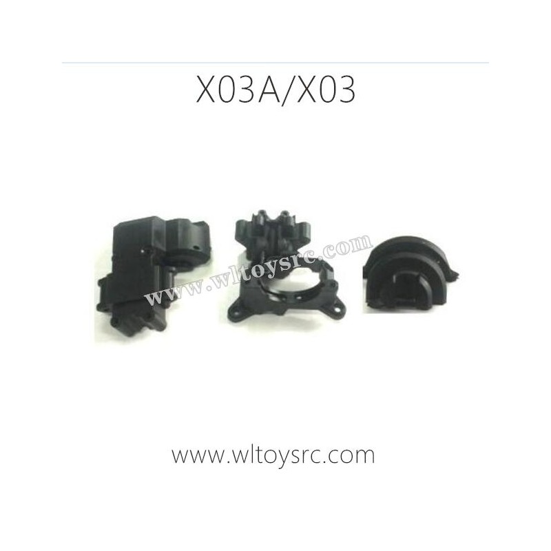 XLF X03A X03 RC Car Parts, Rear Transmission Housing Components