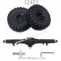 WLTOYS 12427 1/12 Off-Road RC Truck Parts Rear Gearbox Assembly Wheels