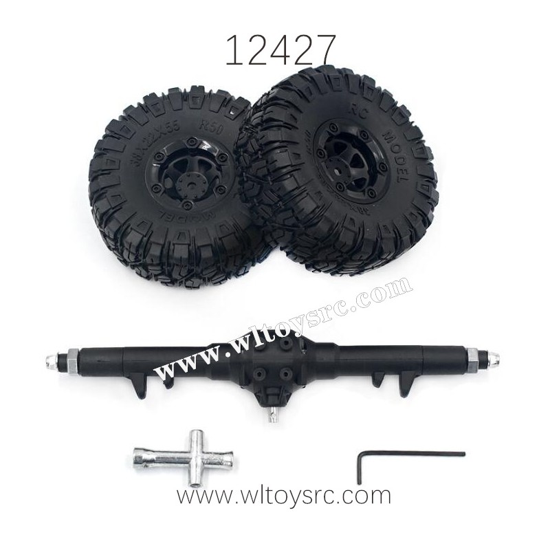 WLTOYS 12427 1/12 Off-Road RC Truck Parts Rear Gearbox Assembly Wheels