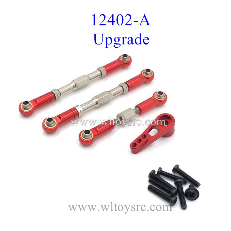WLTOYS 12402-A Upgrade Parts Metal Connect Rods Red