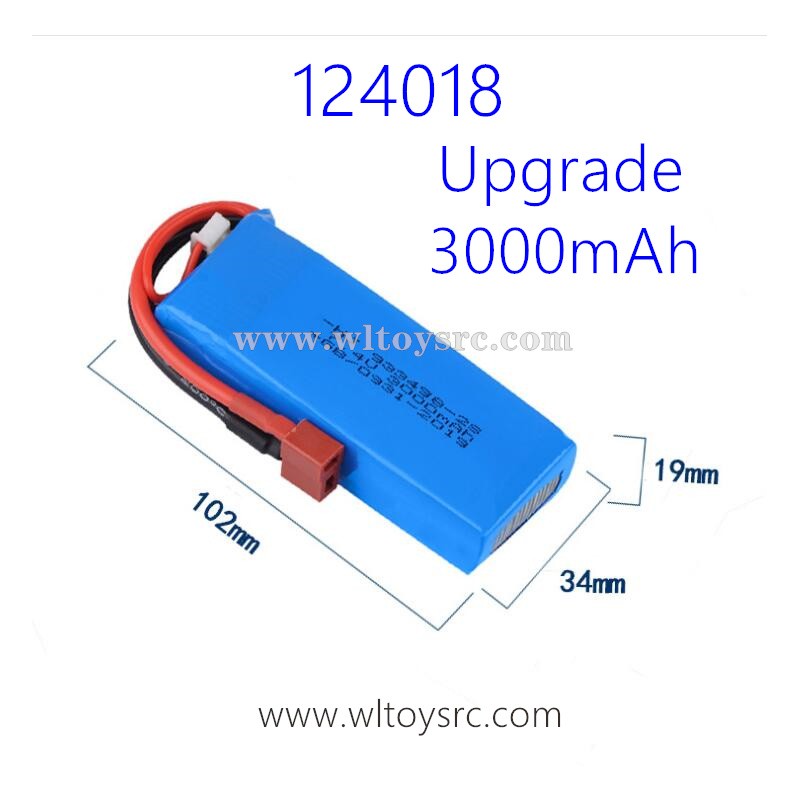 WLTOYS 124018 Upgrade Parts 7.4V 3000mAh Battery