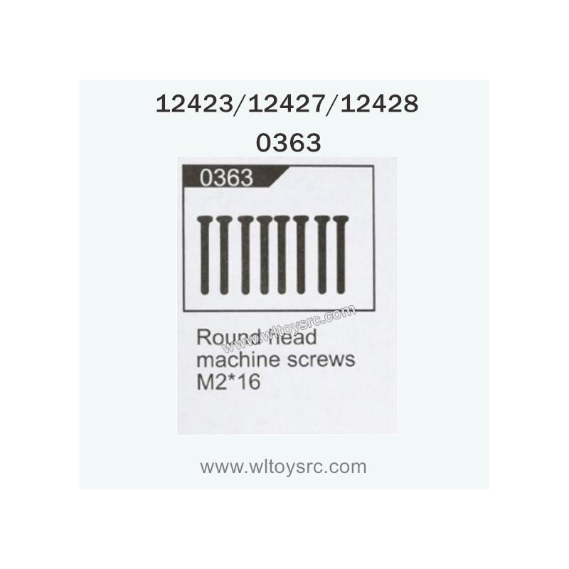 WLTOYS 12423 12427 12428 Parts 0363 Round Head Machine Screws