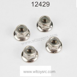 WLTOYS 12429 RC Car Parts, M4 Nuts Silver 0119