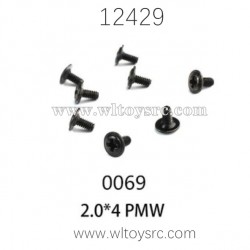 WLTOYS 12429 RC Car Parts, 0069 2.0X4 PMW Screws