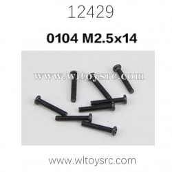 WLTOYS 12429 RC Car Parts, 0104 Pan Head Screw M2.5X14