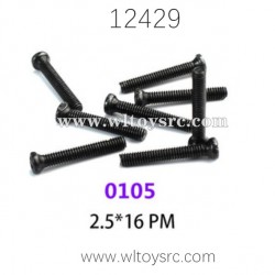 WLTOYS 12429 RC Car Parts, 0105 2.5X16 PM Screws