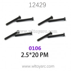 WLTOYS 12429 RC Car Parts, 0106 2.5X20 Screws