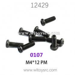 WLTOYS 12429 RC Car Parts, 0107 M4X12 PM Screws