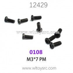WLTOYS 12429 RC Car Parts, 0108 M3X7 PM Screws