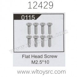 WLTOYS 12429 RC Car Parts, 0115 Flat Head Screw M2.5X10
