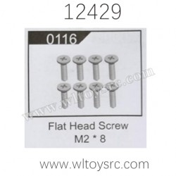 WLTOYS 12429 RC Car Parts, 0116 Flat Head Screw M2X8