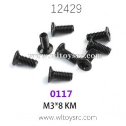 WLTOYS 12429 RC Car Parts, 0117 M3X8 KM Screws