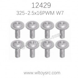 WLTOYS 12429 Parts, 325 Phillips Round Head With screw 2.5x16PWM W7