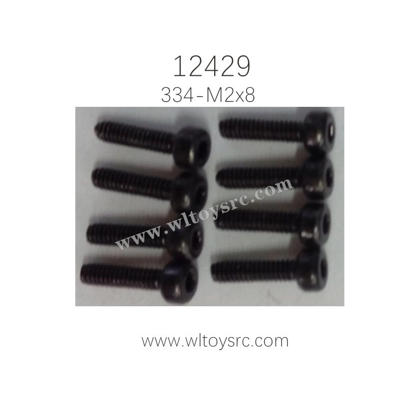WLTOYS 12429 Parts, 334 Hexagon Socket Head Screw M2x8