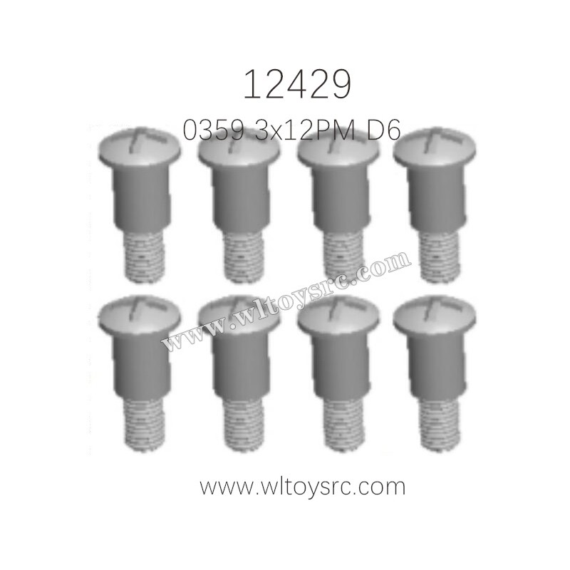 WLTOYS 12429 Parts, 0359 Round Head step Machine Screw set 3x12PM D6
