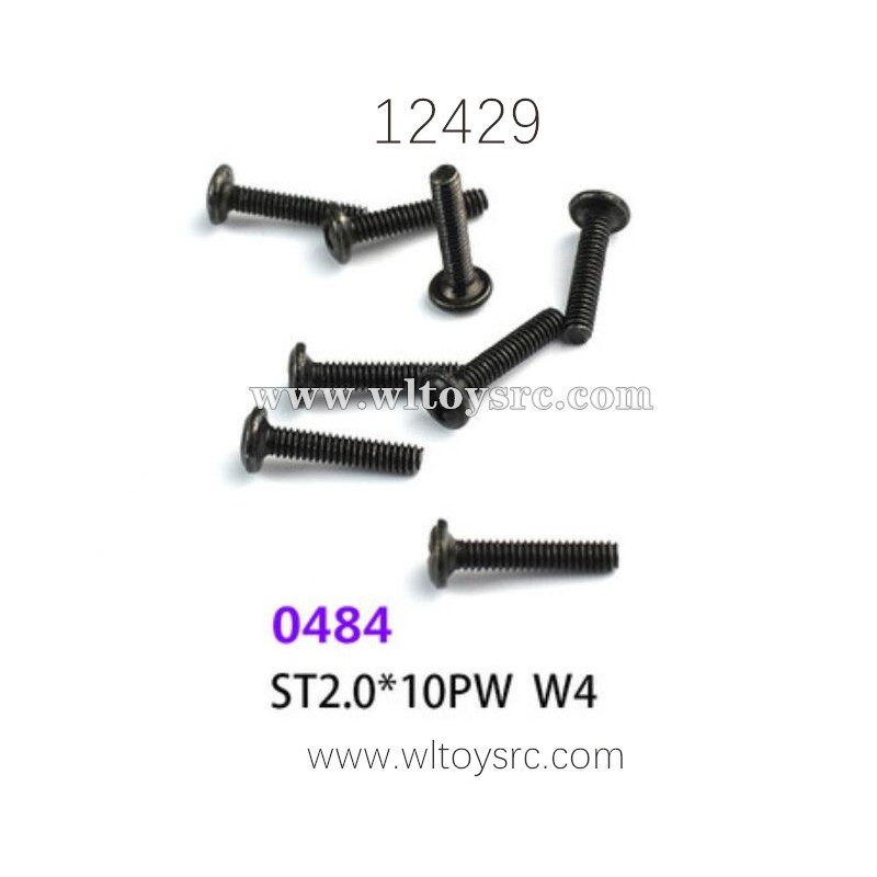 WLTOYS 12429 Parts, 0484 ST2.0X10PW W4 Screws