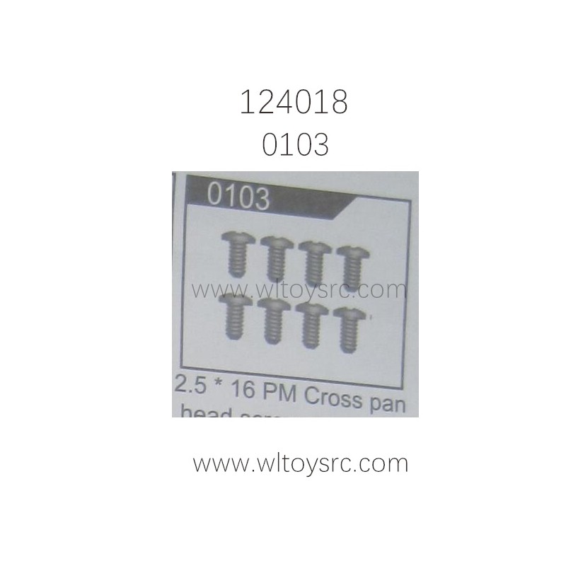 WLTOYS 124018 Parts 0103 Cross Pan Head Screw Group