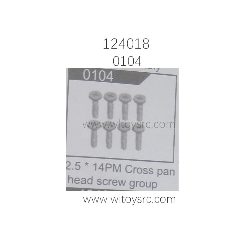 WLTOYS 124018 Parts 0104 Cross Pan Head Screw Group