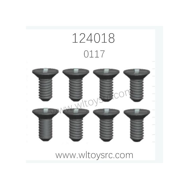 WLTOYS 124018 Parts 0117 Cross flat head screw M3X8KM