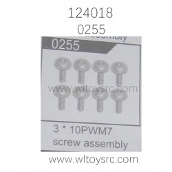 WLTOYS 124018 Parts 0255 3X10PWM7 Screw Assembly