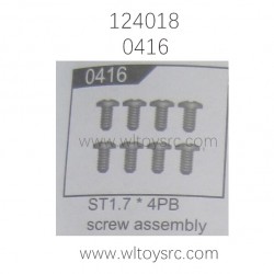 WLTOYS 124018 Parts 0416 ST1.7X4PB Screw Assembly