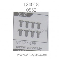 WLTOYS 124018 Parts 0552 ST1.7X8PB Screw Assembly