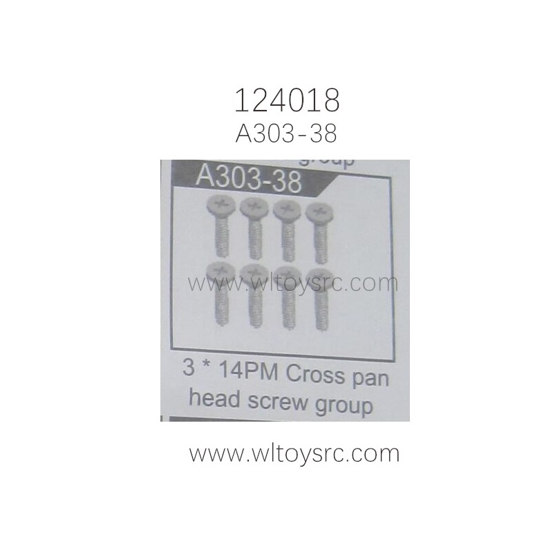 WLTOYS 124018 Parts A303-38 3X14PM Cross Pan Head Screw Group