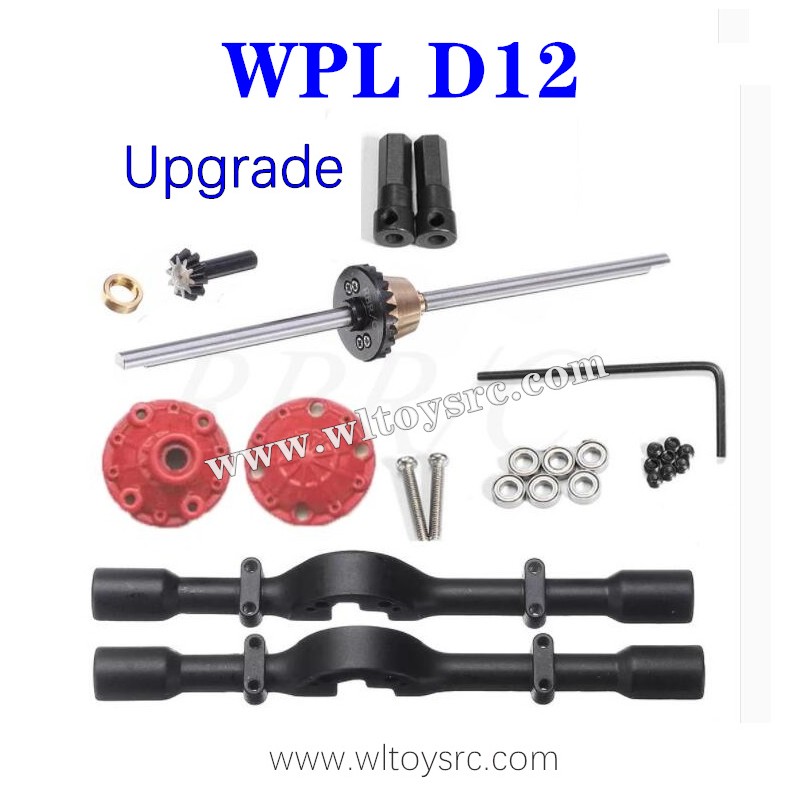 WPL D12 Upgrades Parts, Rear Axle Assembly with Differential