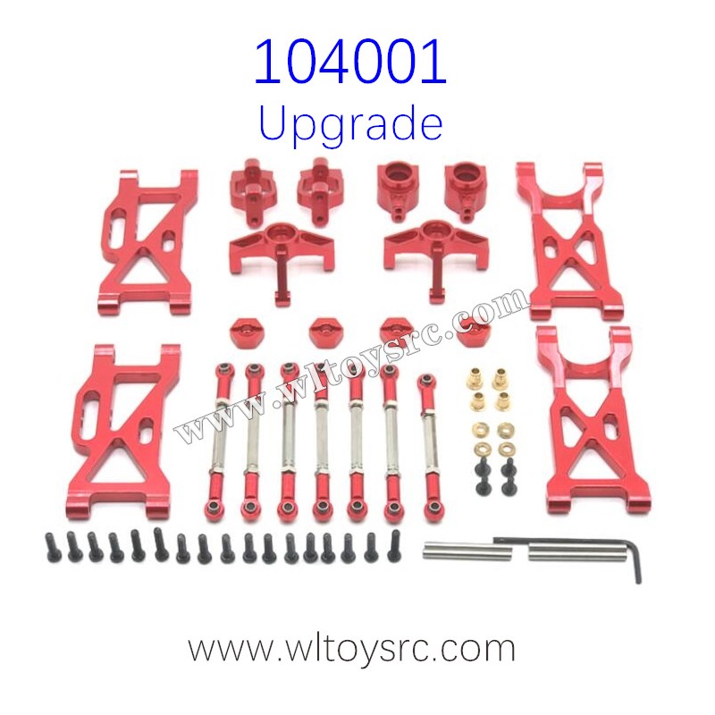 WLTOYS 104001 Upgrade Parts Metal Swing Arm and Connect Rod kit Red