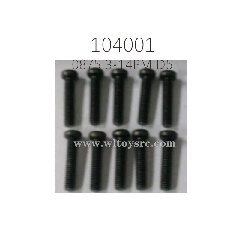 WLTOYS 104001 0875 Round head Phillips machine screw 3X14PM D5